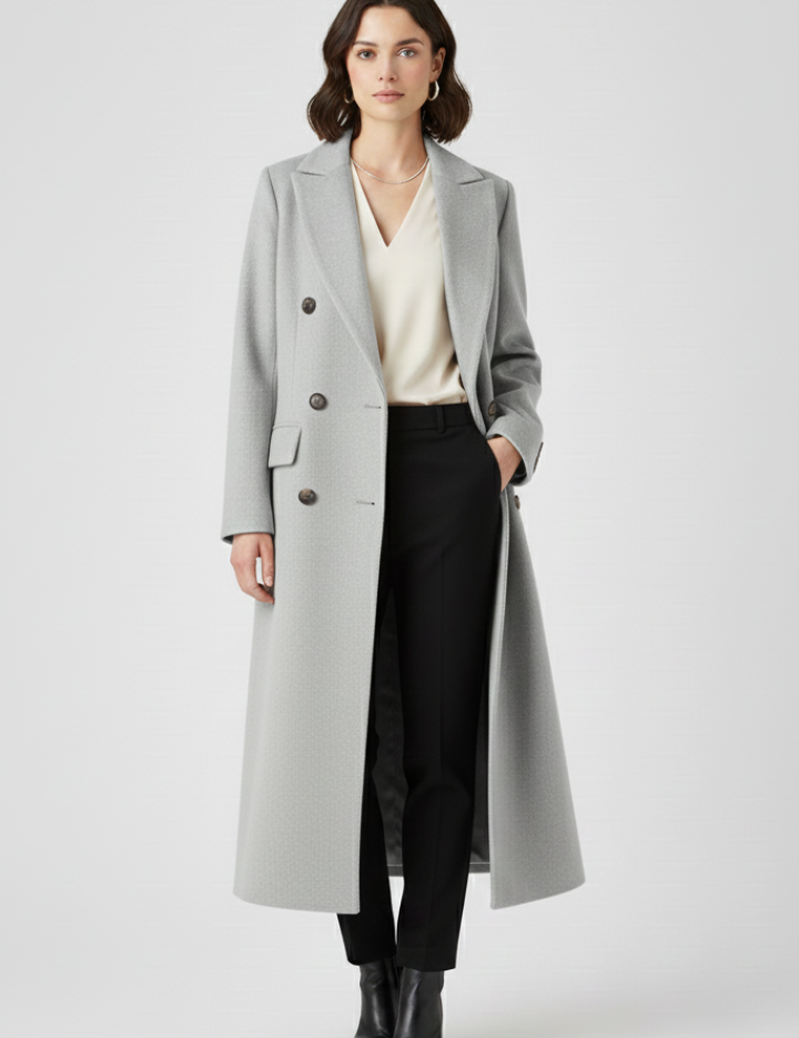 Elegant longline wool coat - Camille