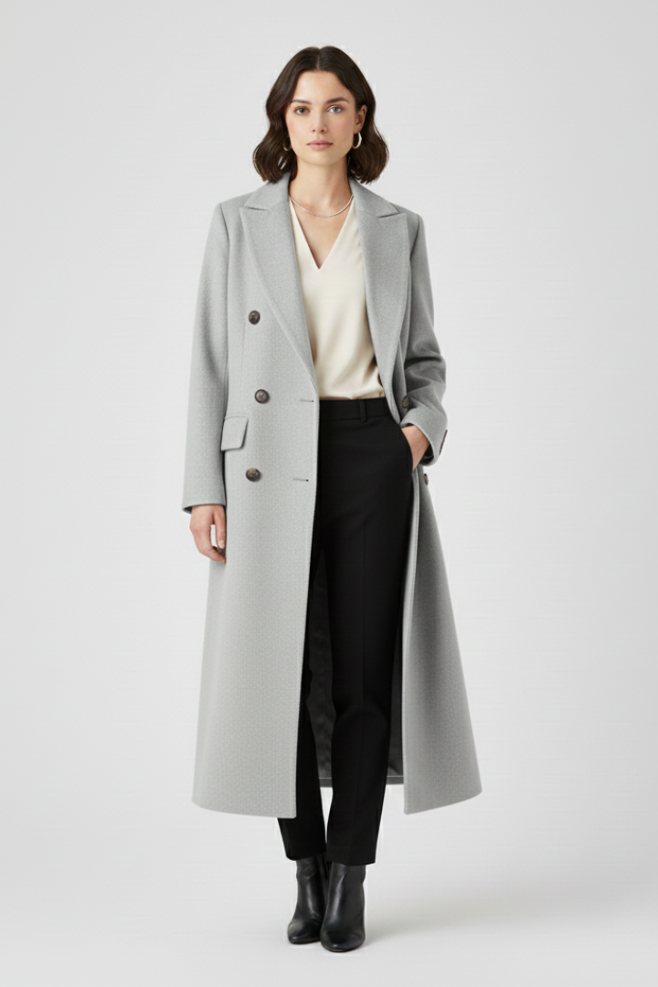 Elegant longline wool coat - Camille