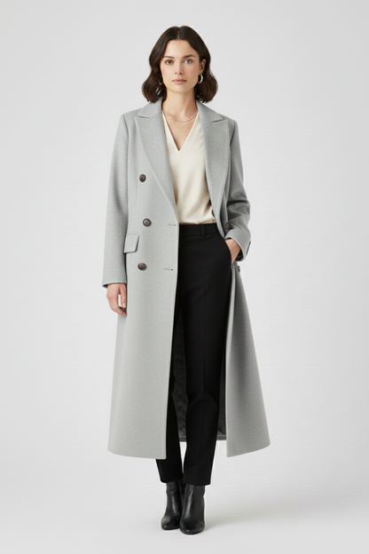Elegant longline wool coat - Camille