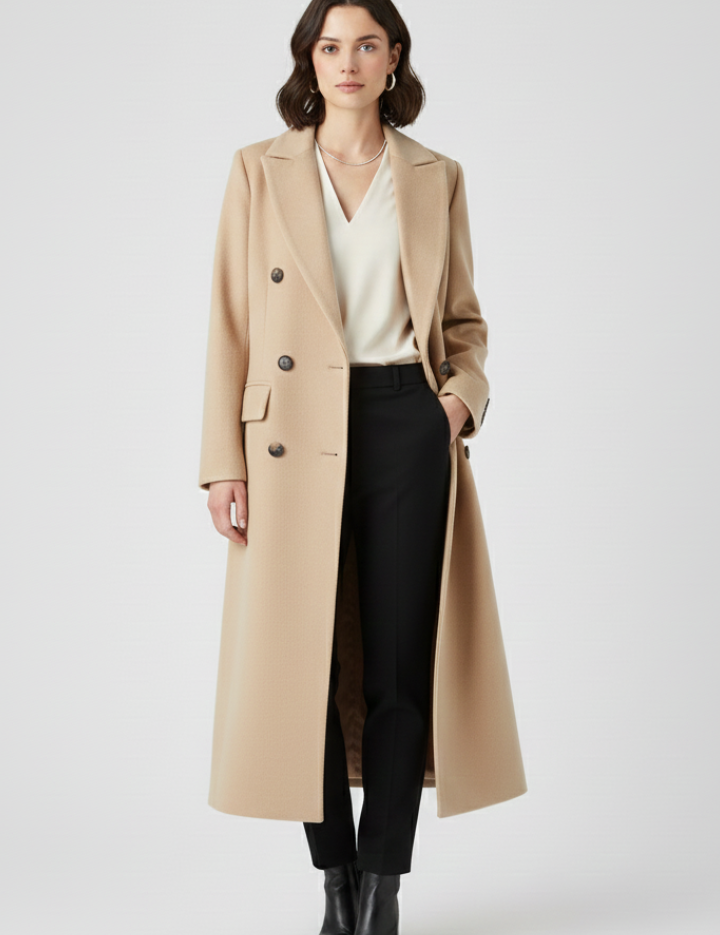 Elegant longline wool coat - Camille