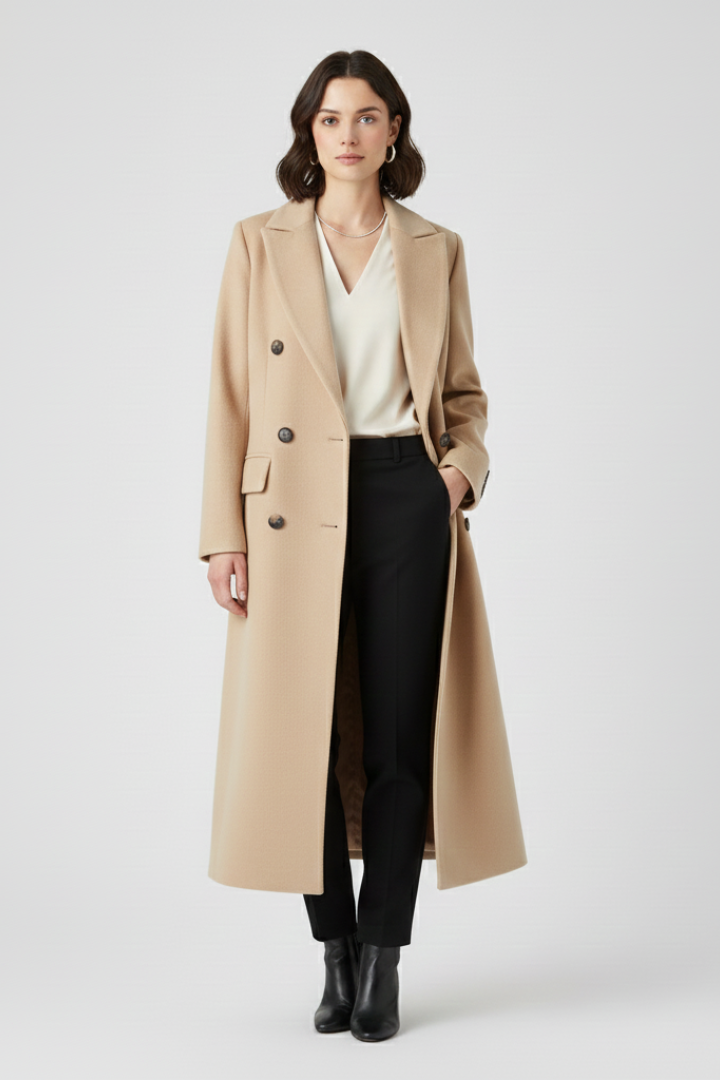 Elegant longline wool coat - Camille