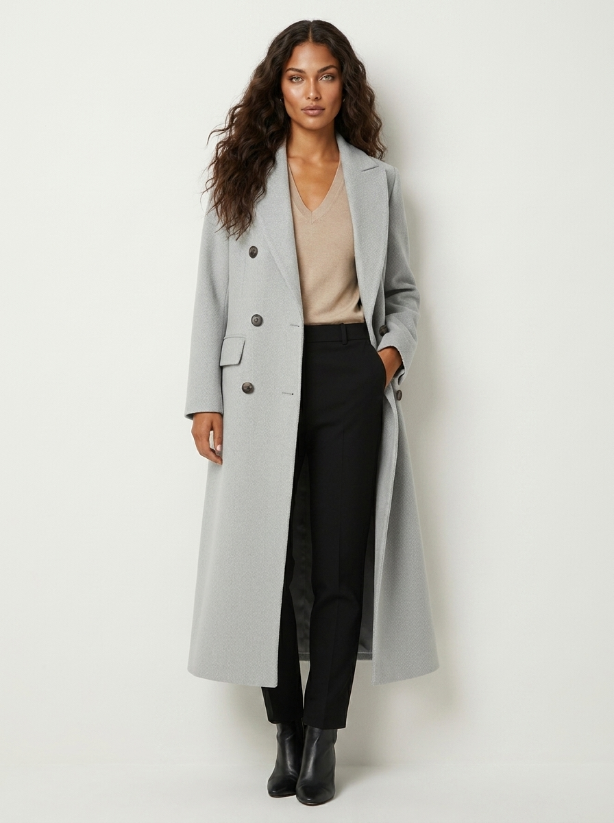 Elegant longline wool coat - Camille