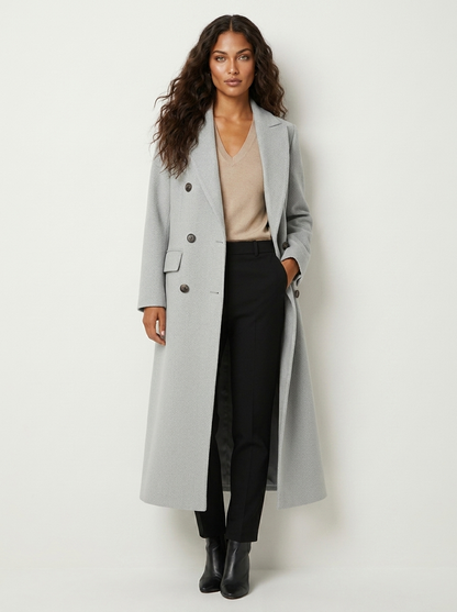 Elegant longline wool coat - Camille