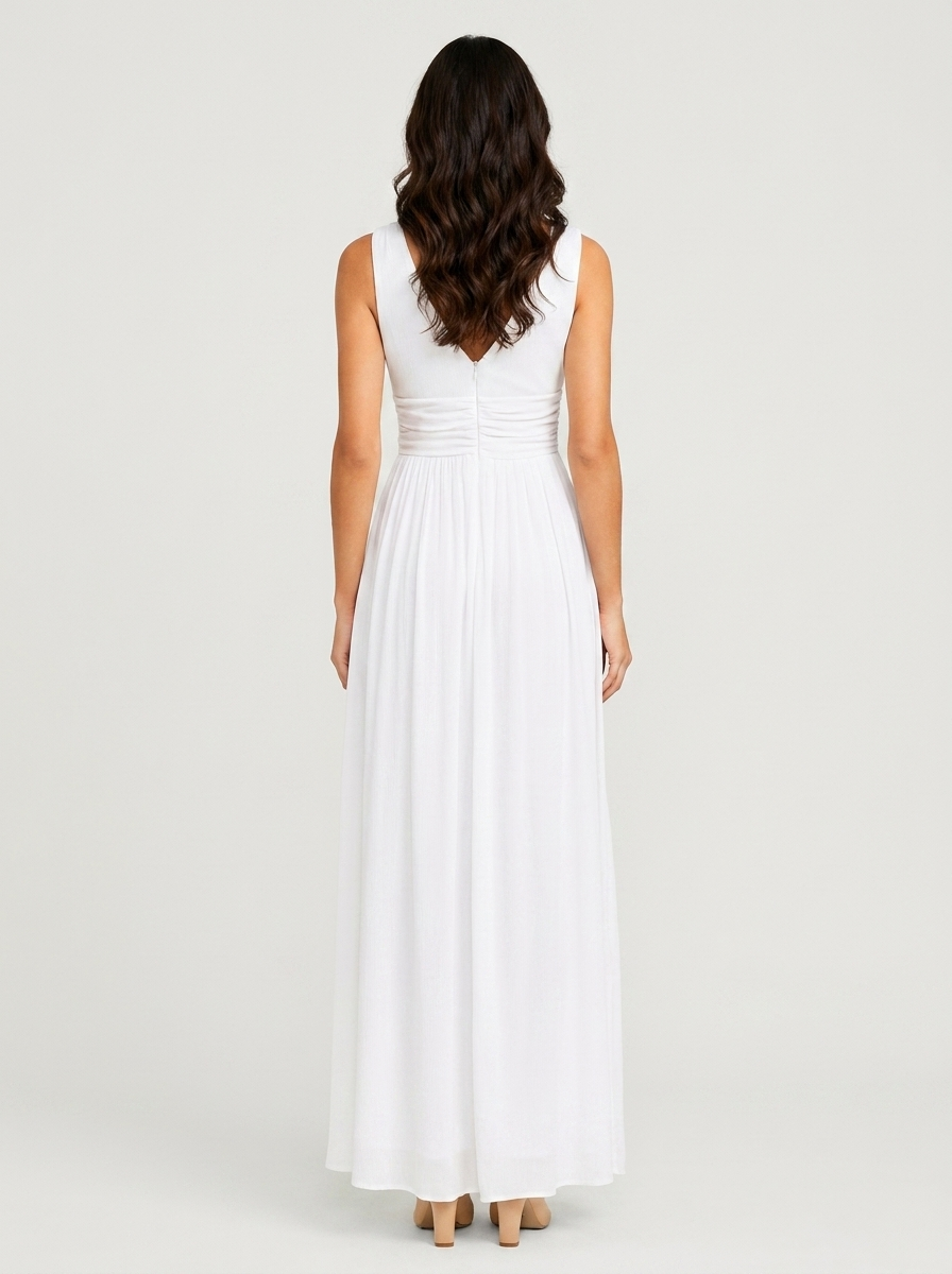 Elegant maxi dress with a V-neck - Elena