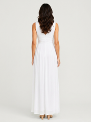 Elegant maxi dress with a V-neck - Elena