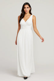 Elegant maxi dress with a V-neck - Elena