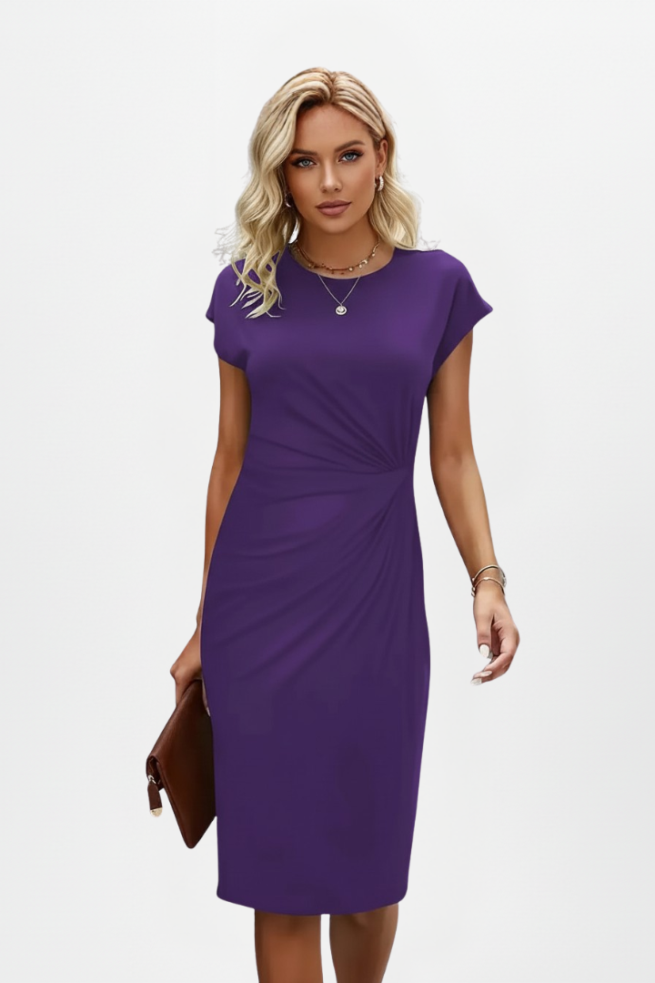Elegant ruched midi dress - Viviana