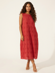 Embroidered Coastal Midi Dress - Elara