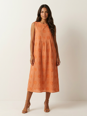 Embroidered Coastal Midi Dress - Elara