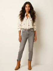 Embroidered Floral Blouse - Sophie
