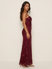 Embroidered bustier maxi dress - Aurora