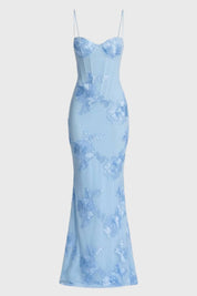 Embroidered bustier maxi dress - Aurora