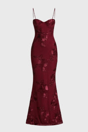 Embroidered bustier maxi dress - Aurora
