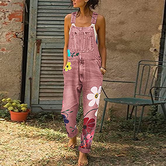 Floral Dungaree Jumpsuit - Rosie
