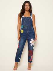 Floral Dungaree Jumpsuit - Rosie