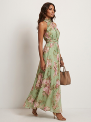 Floral Halter Maxi Dress - Isabella
