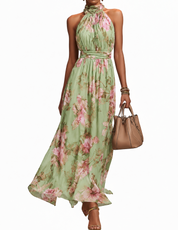 Floral Halter Maxi Dress - Isabella