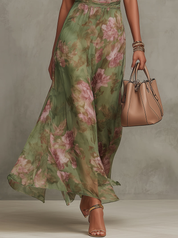 Floral Halter Neck Maxi Dress - Celeste