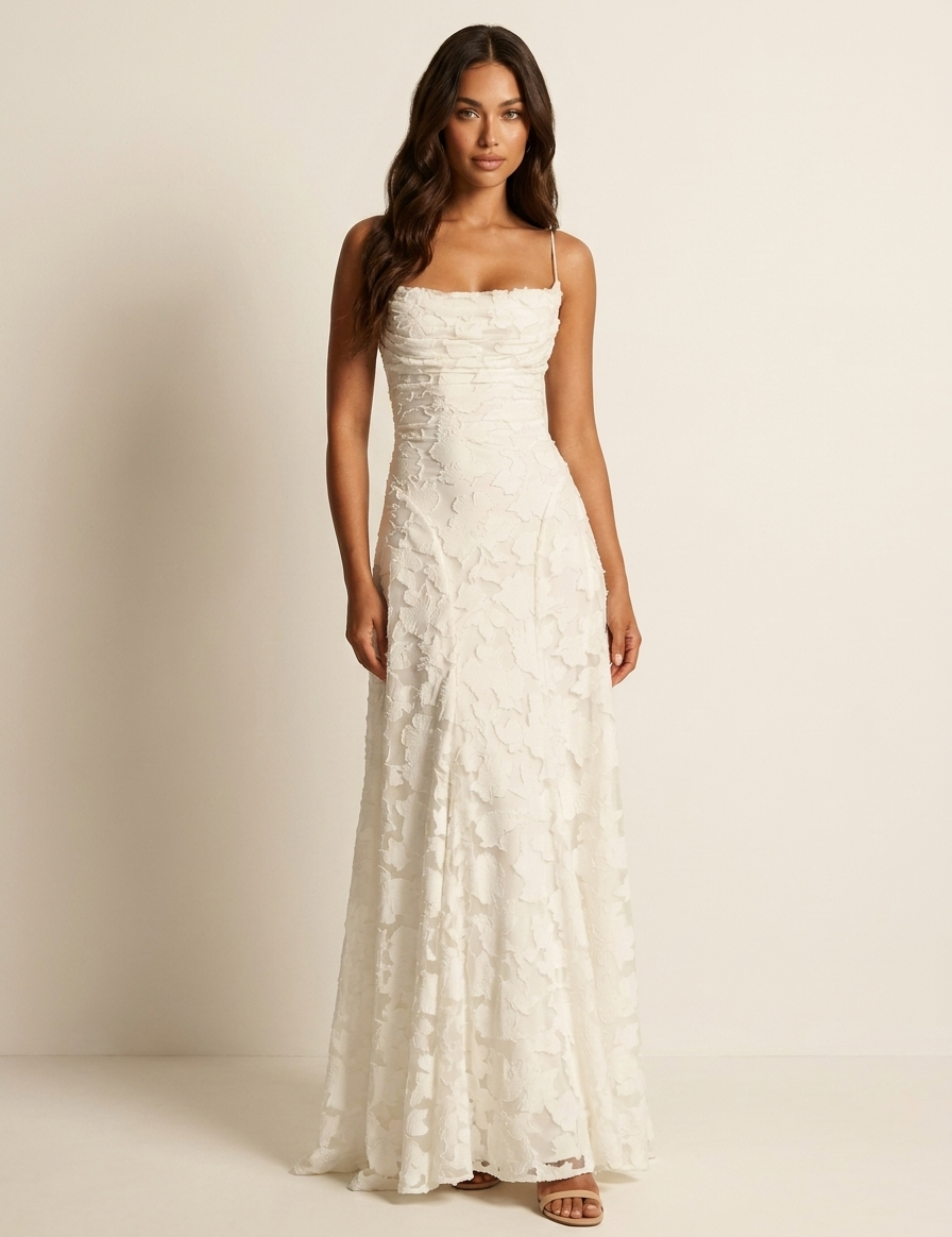 Floral Lace Maxi Evening Dress - Valentina