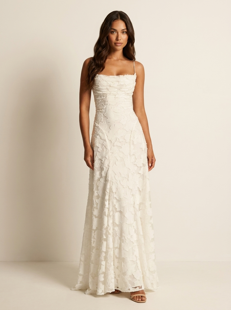 Floral Lace Maxi Evening Dress - Valentina