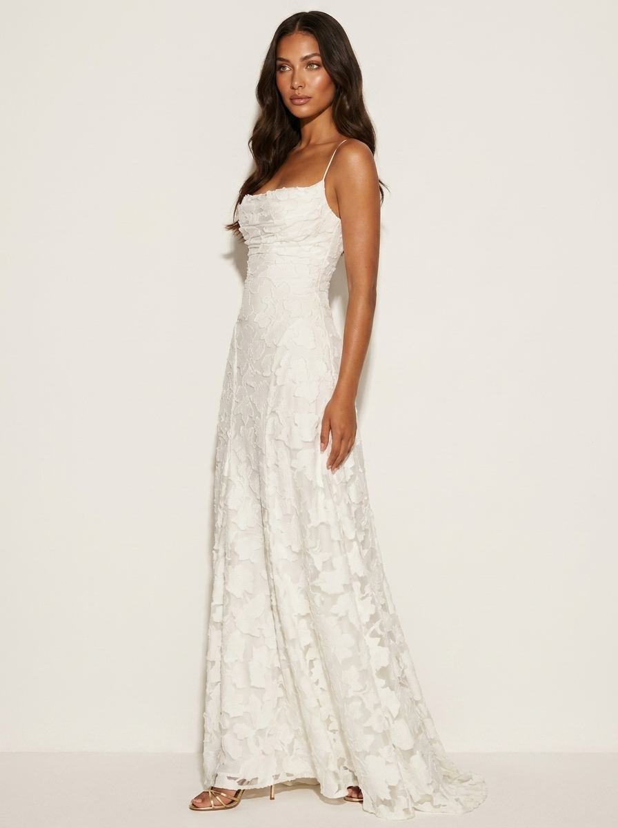 Floral Lace Maxi Evening Dress - Valentina