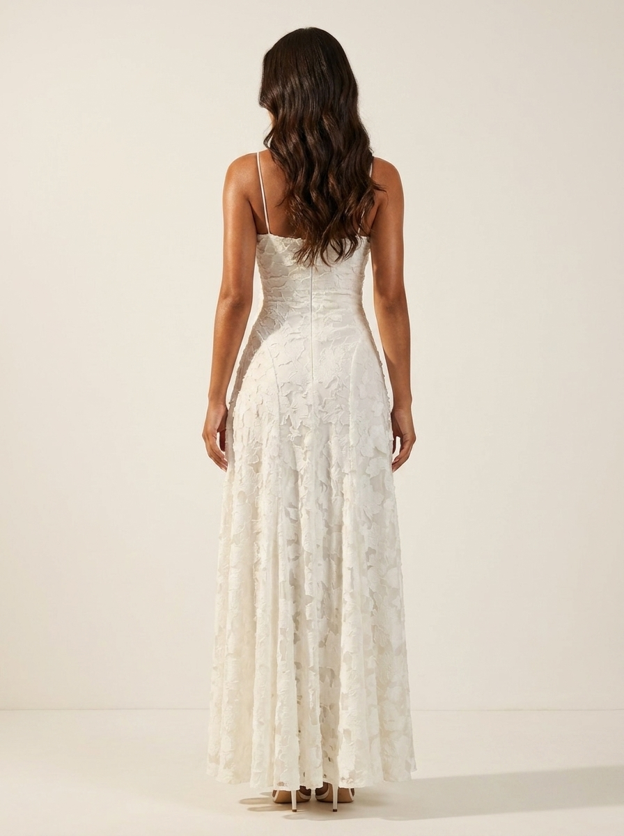Floral Lace Maxi Evening Dress - Valentina