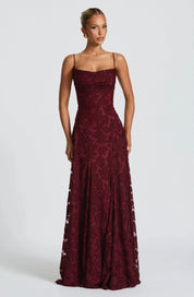 Floral Lace Maxi Evening Dress - Valentina