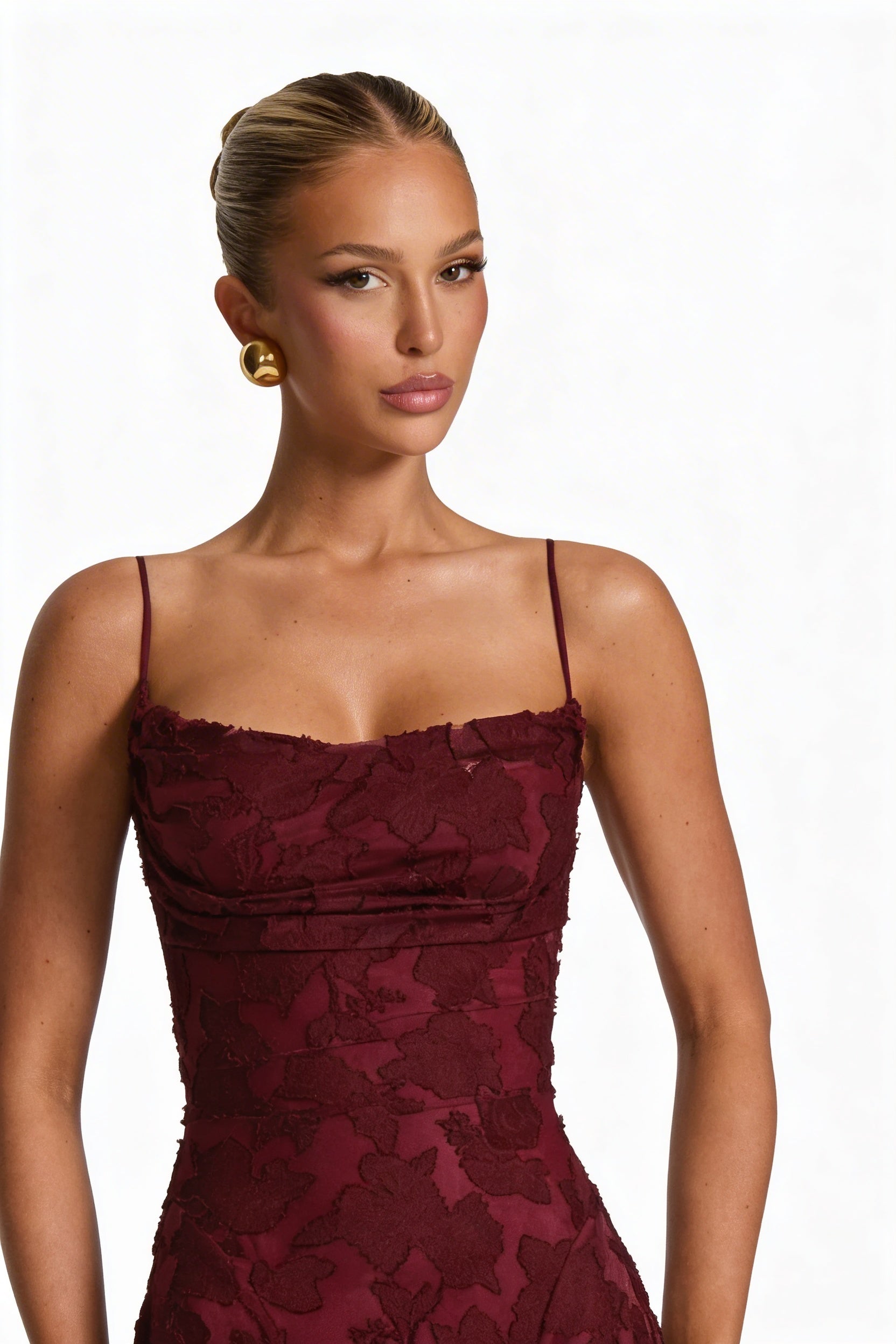 Floral Lace Maxi Evening Dress - Valentina