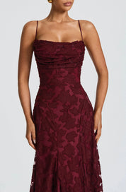 Floral Lace Maxi Evening Dress - Valentina