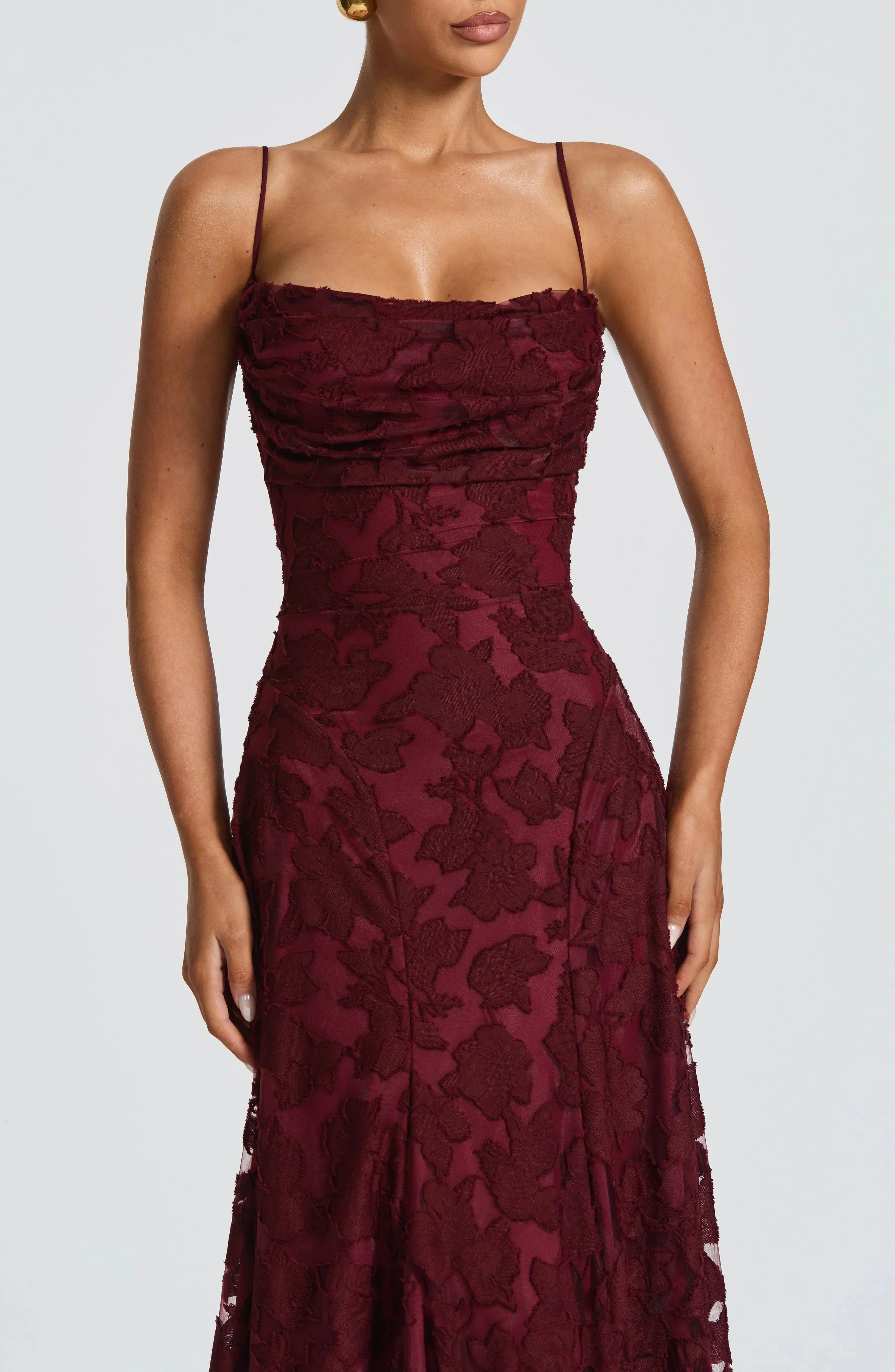Floral Lace Maxi Evening Dress - Valentina