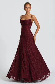 Floral Lace Maxi Evening Dress - Valentina