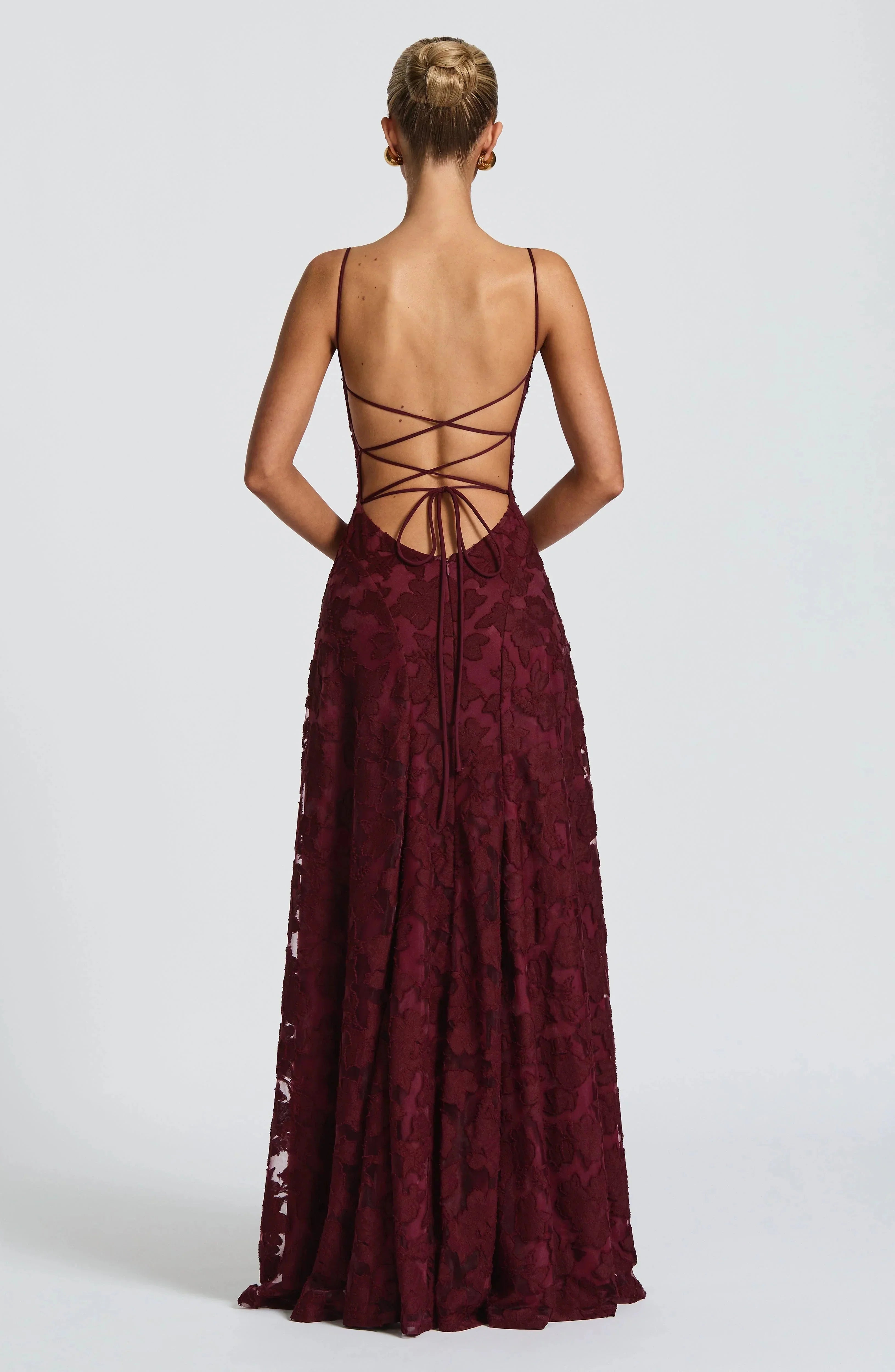 Floral Lace Maxi Evening Dress - Valentina