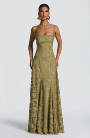 Floral Lace Maxi Evening Dress - Valentina