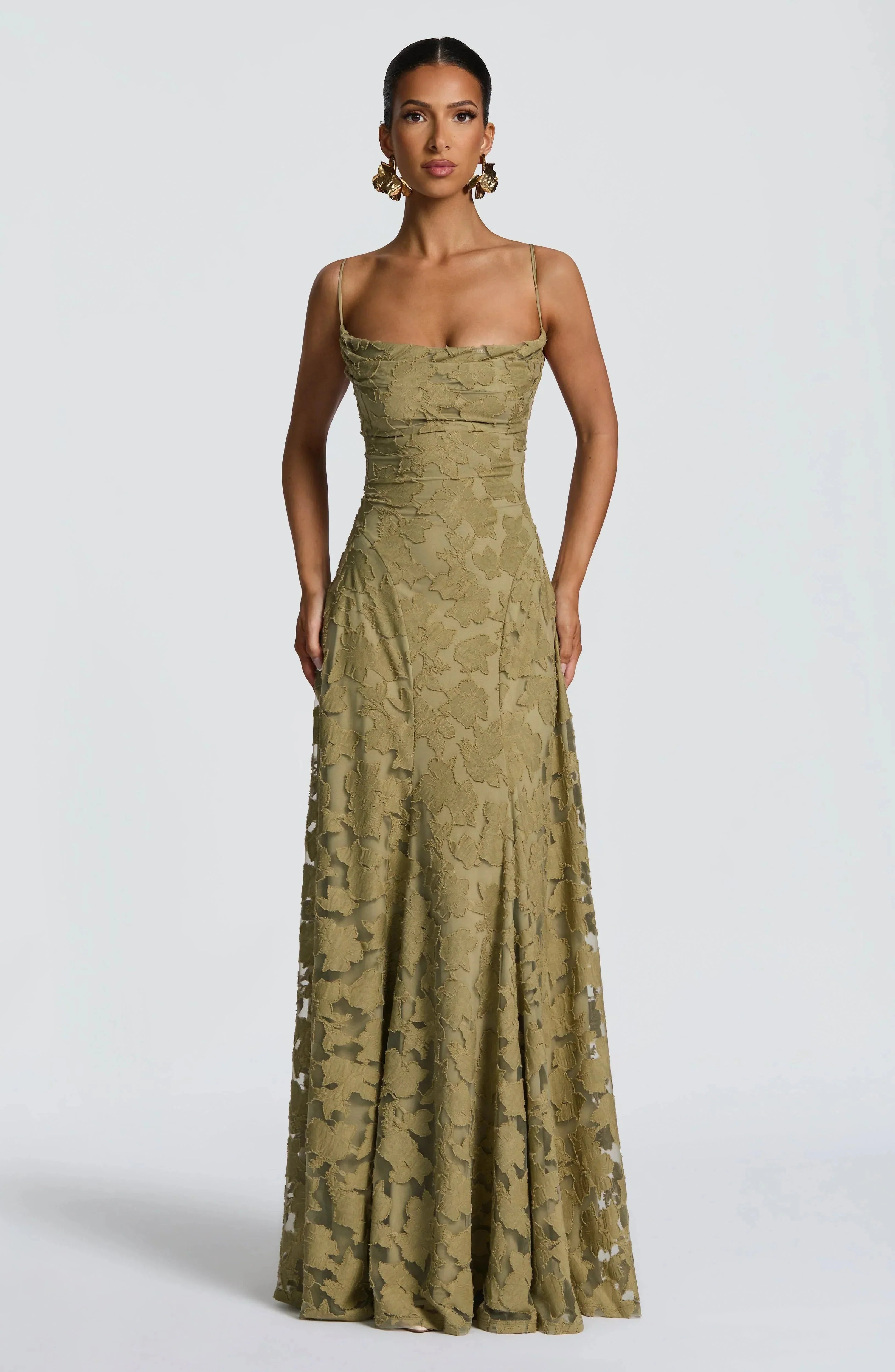 Floral Lace Maxi Evening Dress - Valentina