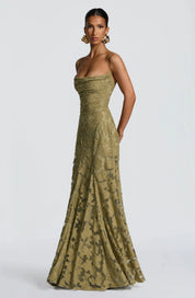 Floral Lace Maxi Evening Dress - Valentina
