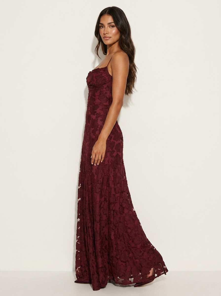Floral Lace Maxi Evening Dress - Valentina