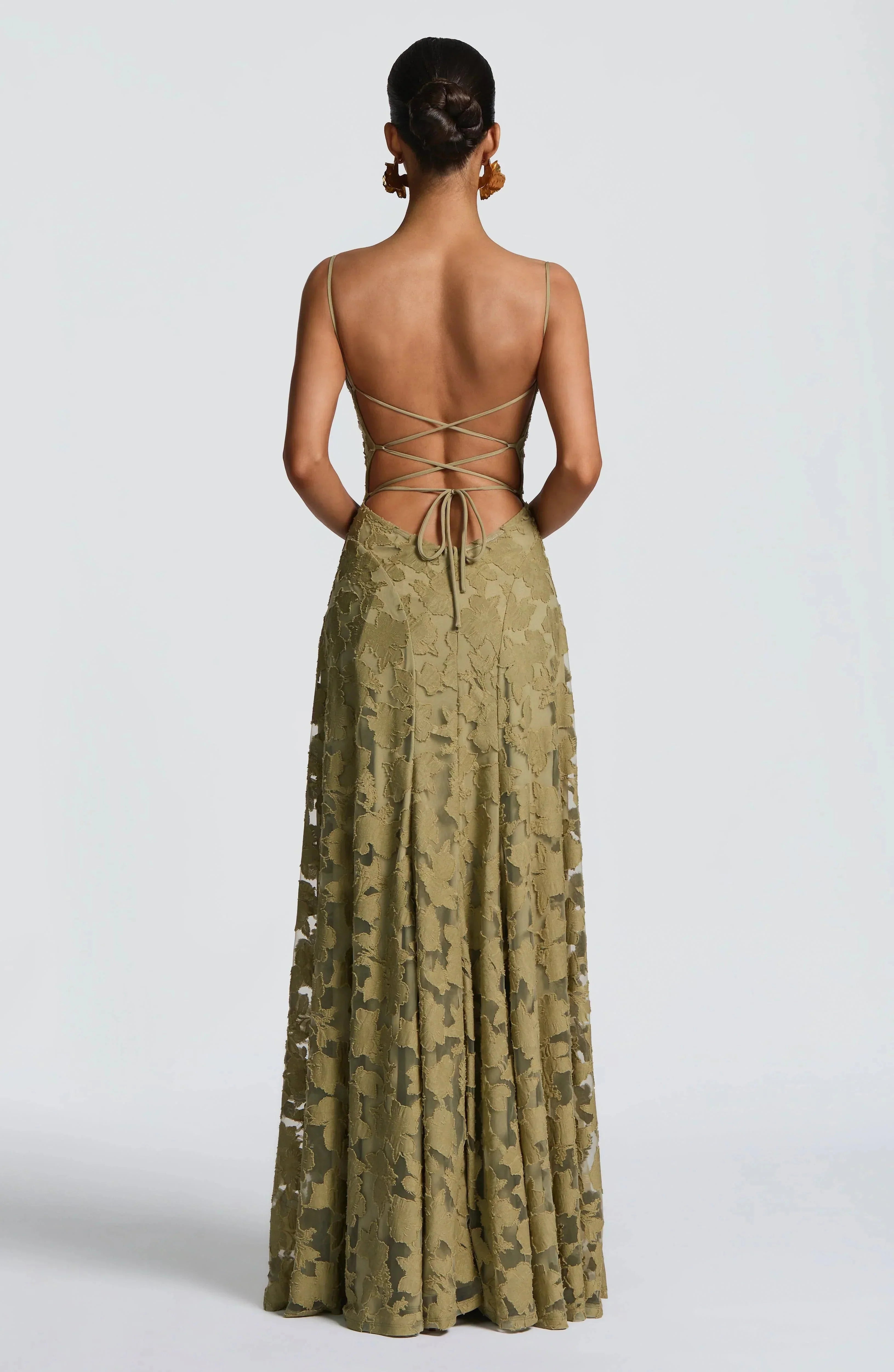 Floral Lace Maxi Evening Dress - Valentina