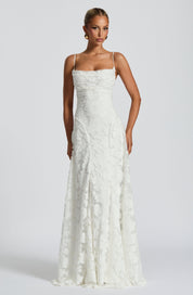 Floral Lace Maxi Evening Dress - Valentina