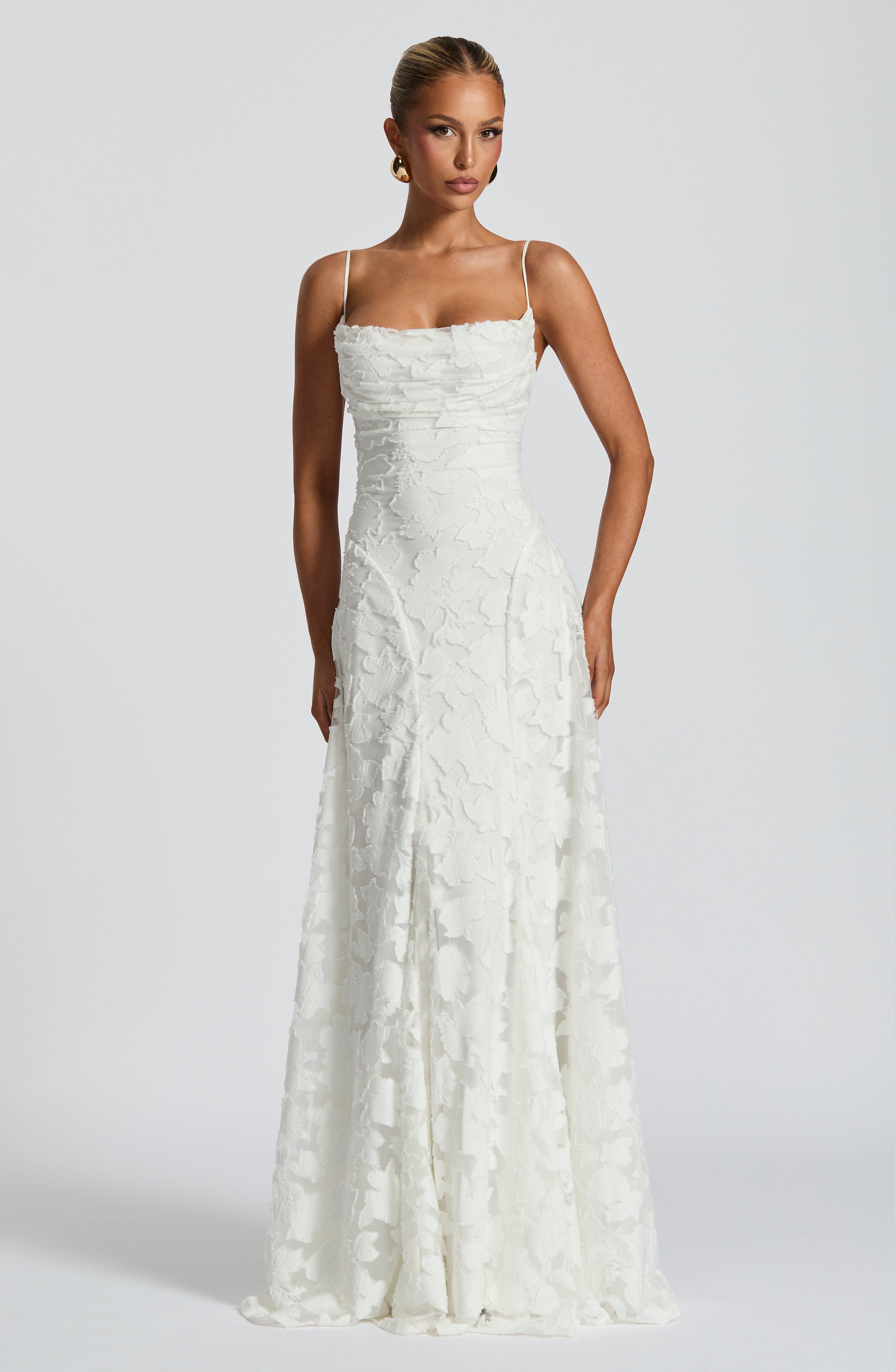 Floral Lace Maxi Evening Dress - Valentina