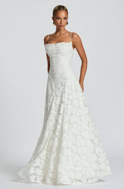 Floral Lace Maxi Evening Dress - Valentina