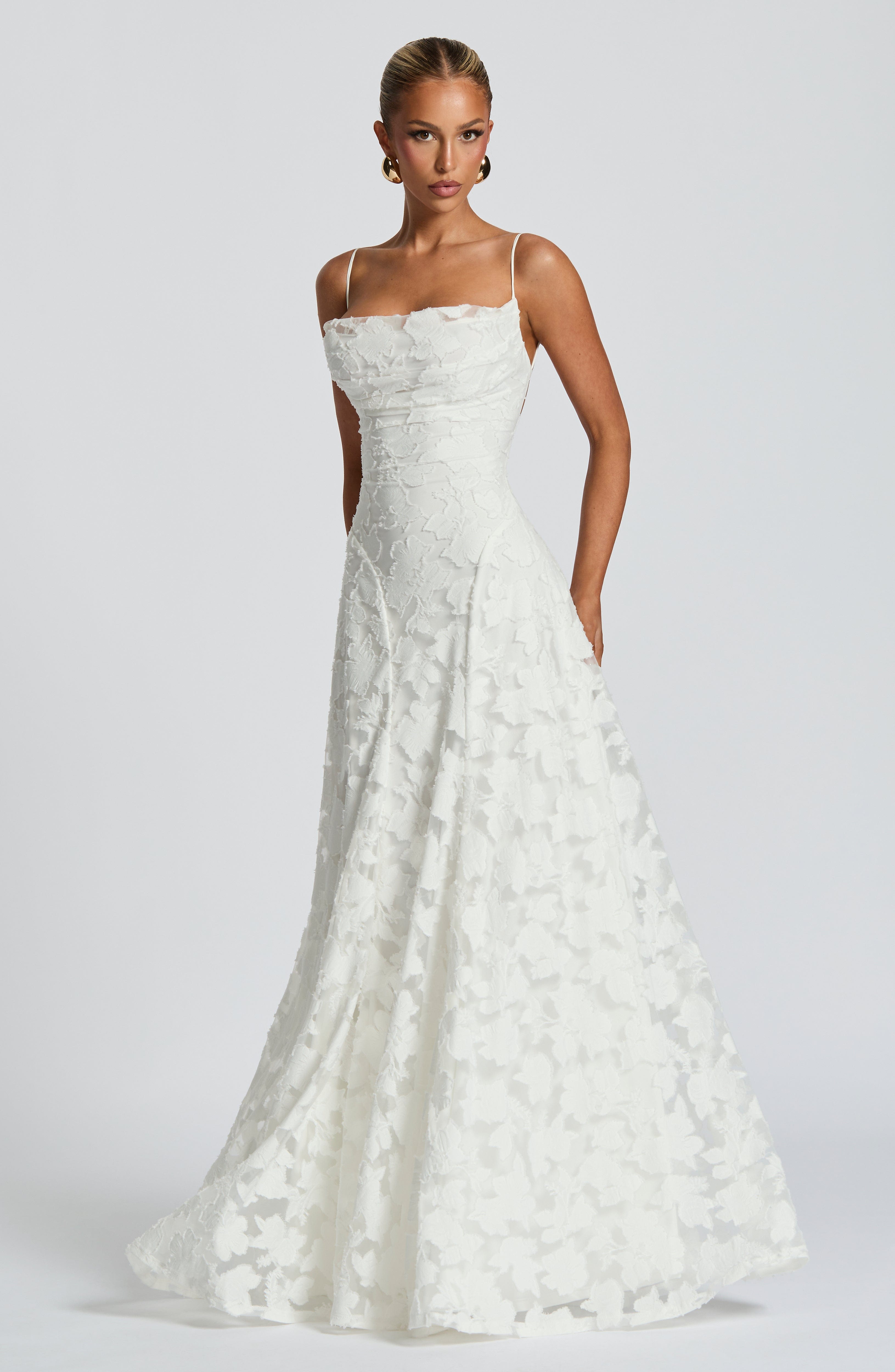 Floral Lace Maxi Evening Dress - Valentina