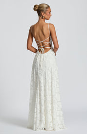 Floral Lace Maxi Evening Dress - Valentina