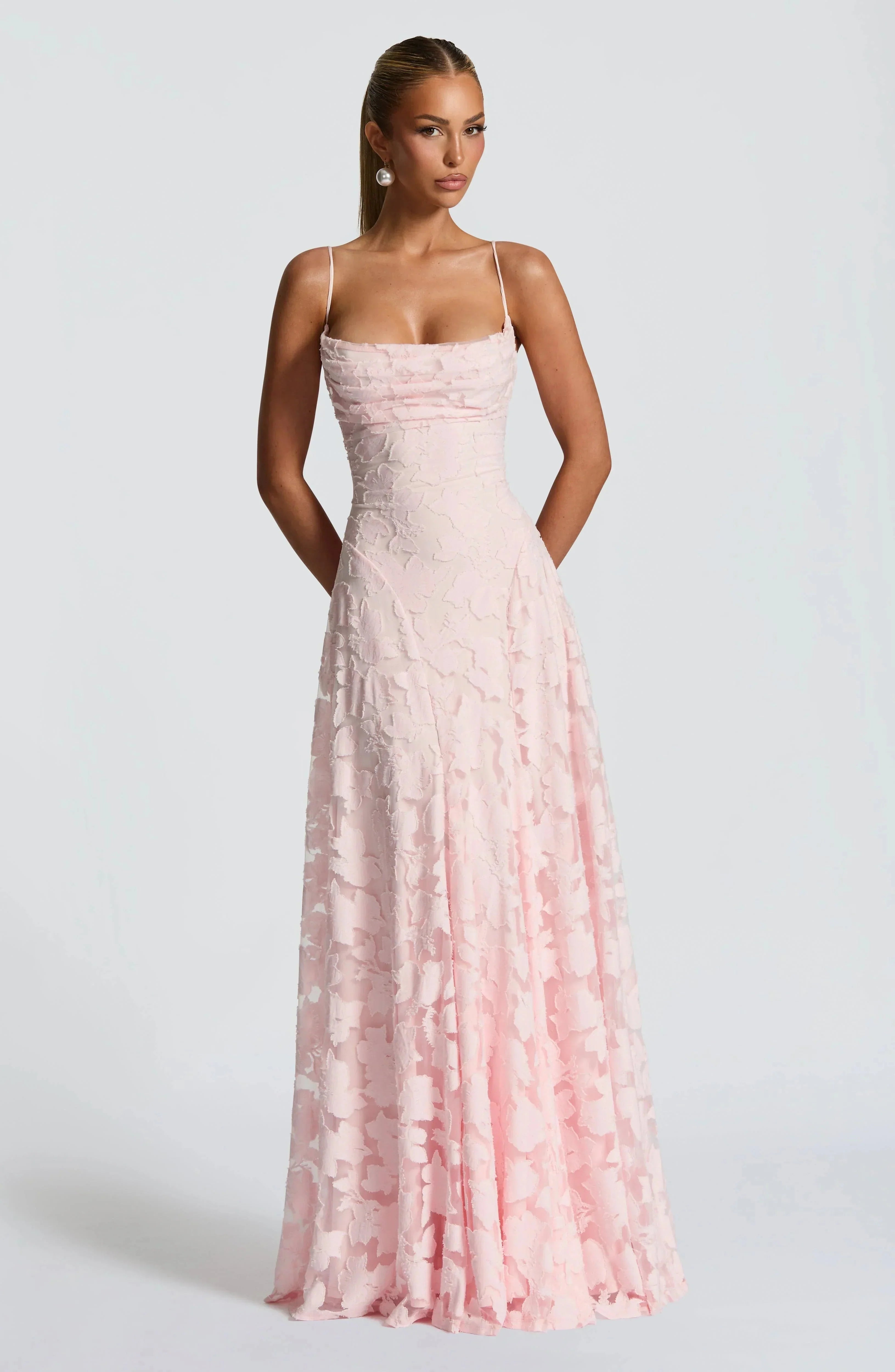 Floral Lace Maxi Evening Dress - Valentina