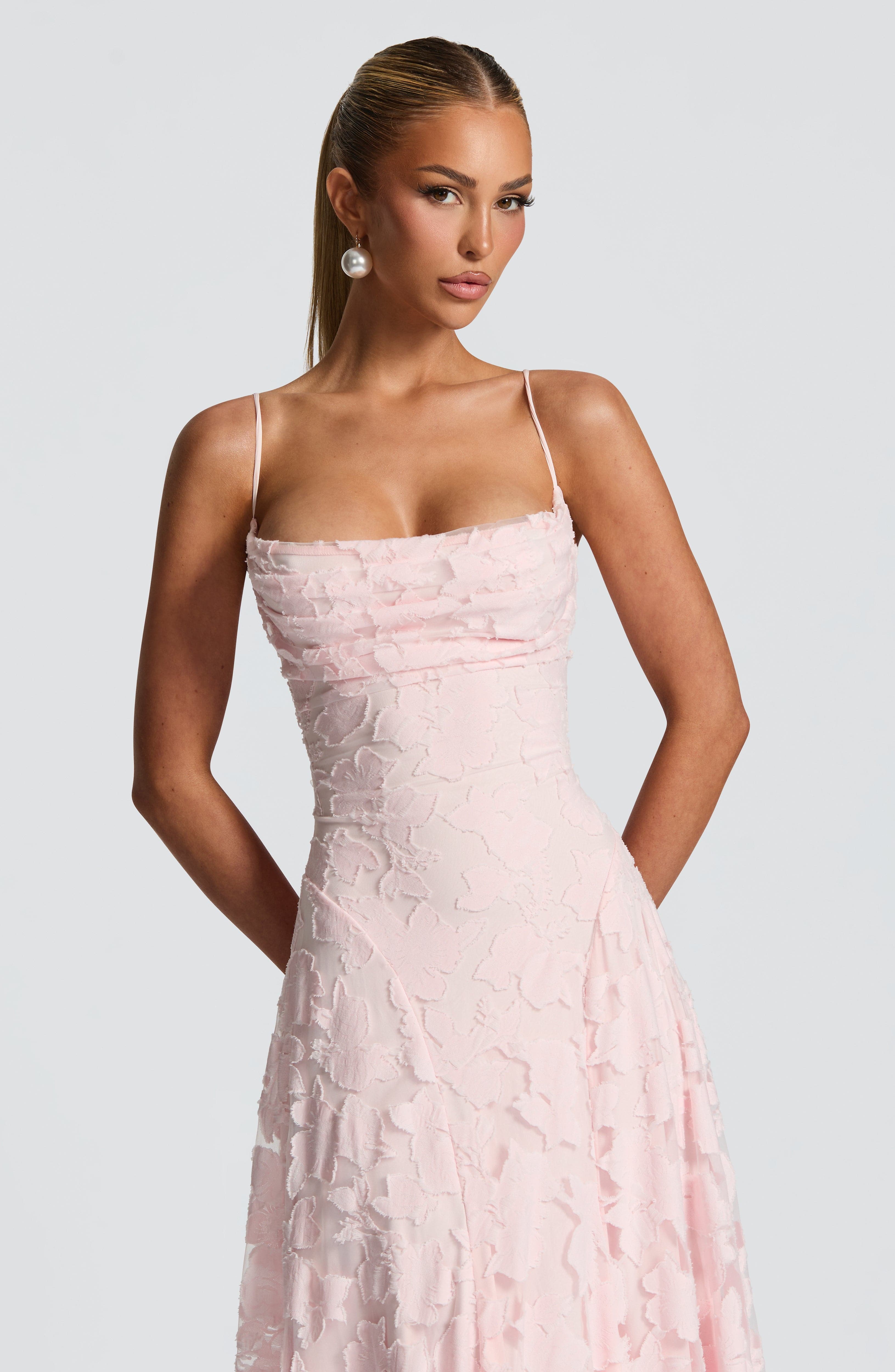 Floral Lace Maxi Evening Dress - Valentina