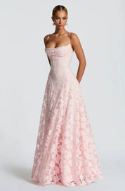 Floral Lace Maxi Evening Dress - Valentina
