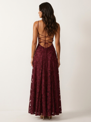 Floral Lace Maxi Evening Dress - Valentina