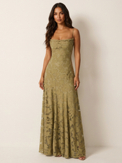 Floral Lace Maxi Evening Dress - Valentina