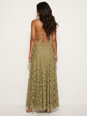 Floral Lace Maxi Evening Dress - Valentina
