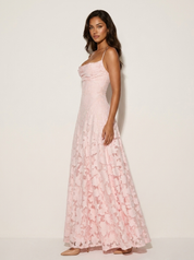 Floral Lace Maxi Evening Dress - Valentina