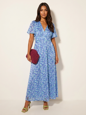 Floral Pleated Maxi Dress - Amélie